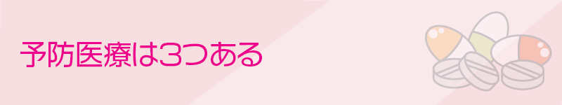 予防医療は３つある